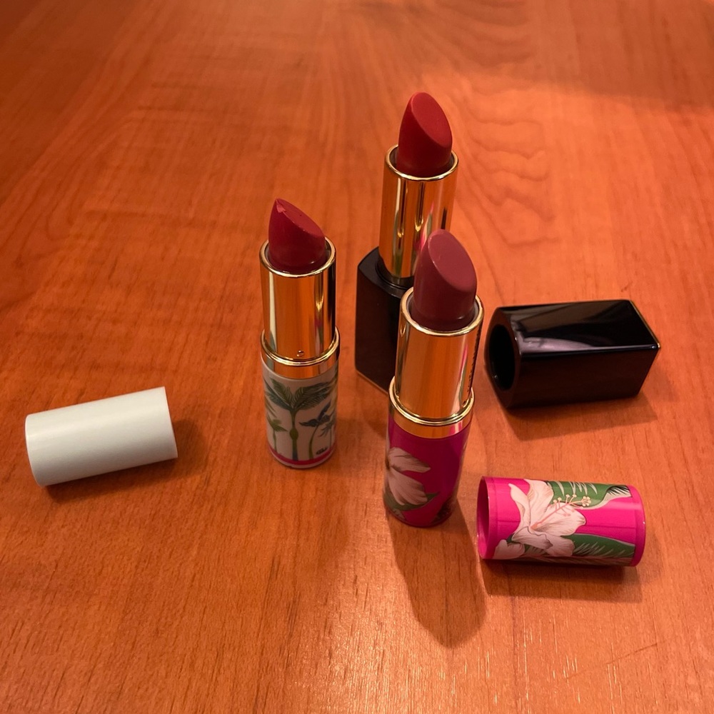 Estée Lauder Matte Lipsticks in Rebellious Rose Persuasive and Intense Nude